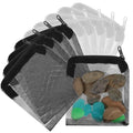 10PCS Aquarium Filter Media Bags, Fish Tank Media Mesh Filter Bags, Reusable Mesh Filters Bag for Activated Carbon, Filter-Stones and Ceramic Rings, Mesh-Net Filters Bag with Zipper (Black, White)