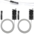 2-Pack Flexible Dual-Ended Aquarium & Kitchen Tube Brush – Stainless Steel Core with Durable Black Plastic, 61-Inch Long Cleaning Tool for Hoses, Pumps, and Narrow Pipes（Black）