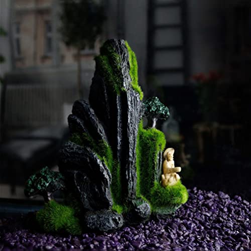 NW Wholesaler 6 Inch Mossy Mountain Fish Tank Decoration - Aquarium Fish Habitat Accessory for Freshwater and Salt Water Fish Tanks - style: Mudman Mountain