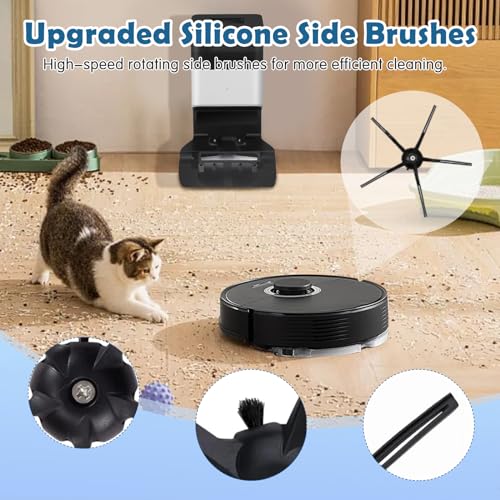 Replacement Parts for Roborock Q7 / Q7+ / Q7 Max / Q7 Max+ Robot Vacuum, 2 Main Brush, 4 Mop Cloth Pads, 6 Side Brushes, 4 Washable Filter, 1 Tool (Not for Q7 M5) - color: Q7 Kit - Black