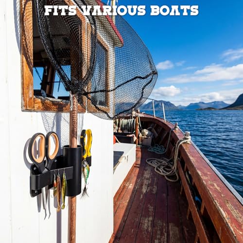 Net and Gaff Holder, Fishing Net and Tools Holder, Boat Docks and Garage Walls Mounted with Screws, Fishing Tool Storage Accessories