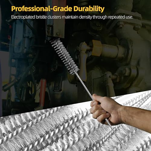 7Pcs Wire Tube Brushes Set,Stainless Steel Bottle Brush ,12" Long Wire Bore Brushes for Deep Cleaning Pipes,Tubes,Narrow Spaces, Engine Parts, Home Brew(1/4"-1" Sizes) - color: silver, size: 7 Pieces, 12 Inches