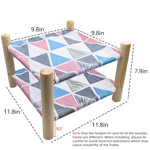 Tfwadmx Bearded Dragon Bed Double-Layer Wood Reptile Lizard Lounger Detachable Sleeping Hammock Terrarium Habitat Accessories for Leopard Gecko or Other Small Animal (Style-E) - style: Style C