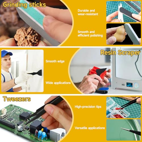 Anyman 42PCS 3D Printer Tools Kit, 3D Printer Accessories with Deburring Tool, Diamond Files, Pliers, Carving Knife Set and Scraper for 3D Print Removal, Smoothing, Finishing, Model Building