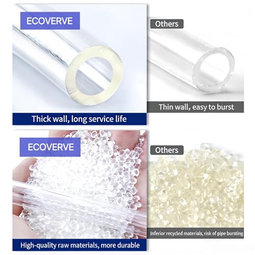 ECOVERVE PU Airline Tubing with Push-to-Connect Fittings, Compressor Tube Repair Kit for Pneumatic Tools, Air Compressors, Automobiles 3/8''OD with Connectors - style: 3/8''OD with Connectors