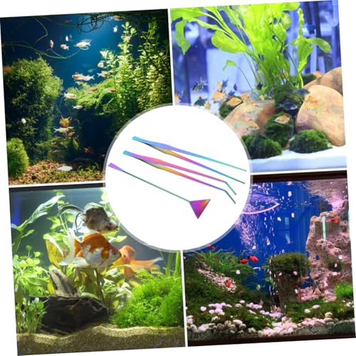 3pcs Aquarium Tools Set Stainless Steel Aquascaping Spatula Tweezers Kit for Water Plants Rustproof Cleaning Accessories for Home Aquariums Present for Fish Tank Owners