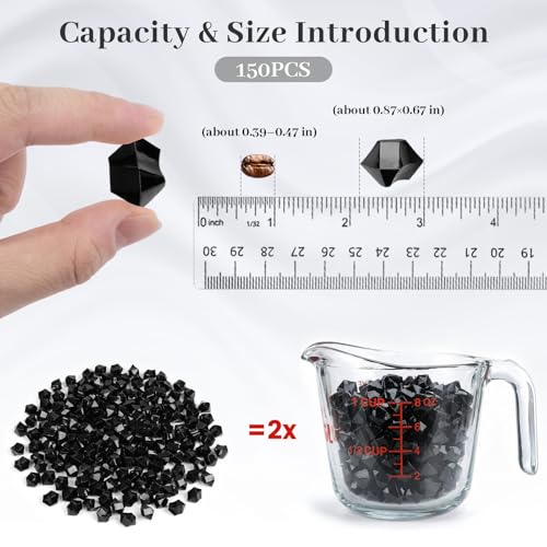 DomeStar 150PCS Fake Ice, Black Decorations Vase Fillers, Black Plastic Gems Aquarium Tank Rock Party Table Scatter Decorations - color: Black