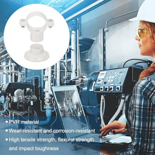 uxcell 12Pcs PVC Water Pipe 32mm Clamps Clips with Base, Fit for 32mm/1.26" OD Tubing Hose Hanger Support, Plastic Pipe Hanger Clamp Water Pipe Support