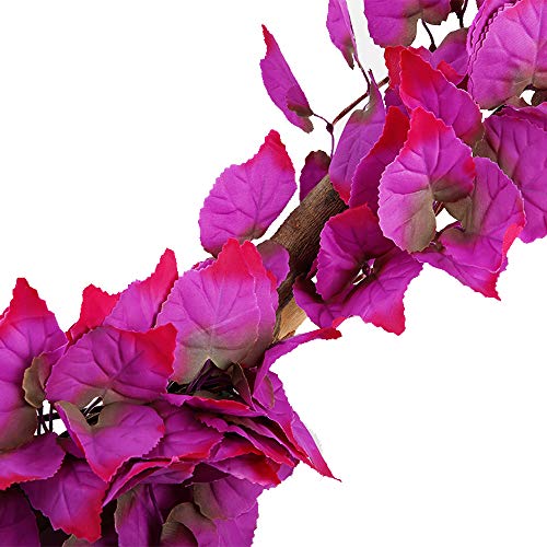 2 Pack Realistic Silk Hanging Plants for Reptile Terrarium, Non-Toxic Artificial Pink Decor, Safe Habitat for Bearded Dragons, Lizards, Geckos, Snakes & Amphibians