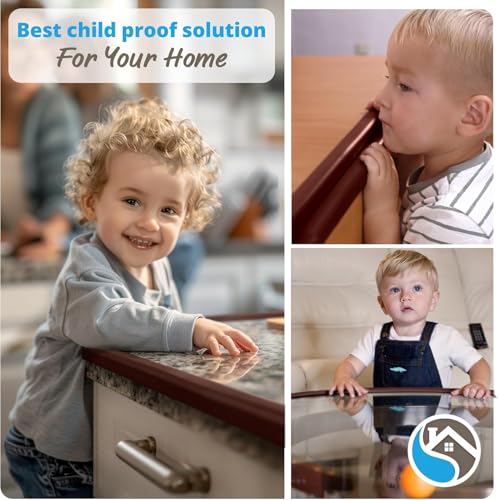 Furniture Edge Guards | 16ft Protective Protective Foam Cushion | Baby Child Proofing Set NonToxic for Table, Fireplace, Countertop | Brown - color: Brown, size: 16ft