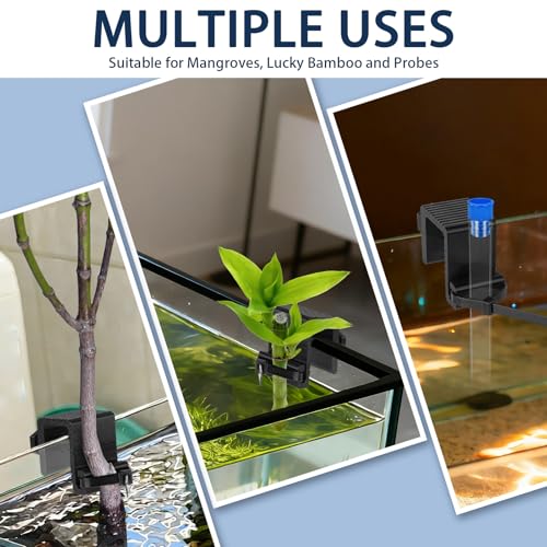 3 Pcs Adjustable Aquarium Holder, Flexible Size Grip for Mangroves, Lucky Bamboo and Probes