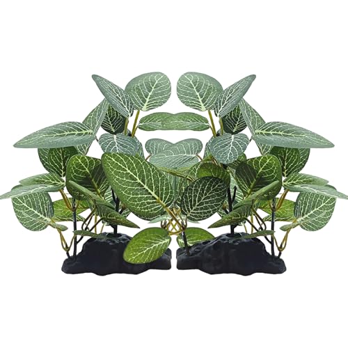 Silk Aquarium Plants, Artificial Fake Aquarium Plants Small Betta Fish Tank Plants Plastic Realistic Decorations Set 2PCS (Style E) - size: Style E