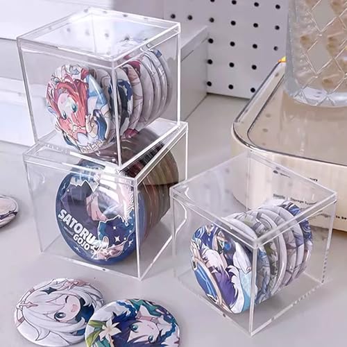 Acrylic Box with Lid Clear Square Cube Plastic Decorative Boxes Clear Display Box Wedding Birthday Party Decoration - size: 4 x 4 x 4 Inch