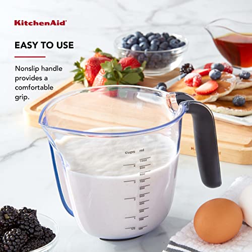 KitchenAid Universal Easy View Angled Measuring Cup, Large, Clear with Black Handle - color: Black, size: Large, style: Angled