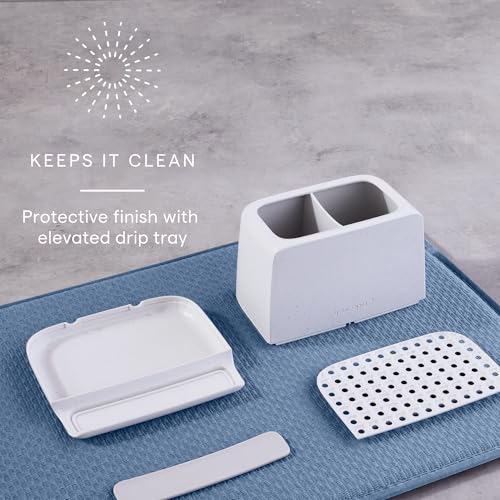 YouCopia The Ledge Toothbrush Holder, 2-Slot, Bathroom Vanity Counter Organizer with Cord Slots, Removable Base and Storage for Phones, Toothpaste and Accessories - size: 2-Slot