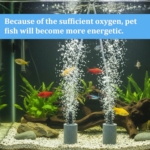 Aquarium Air Valve and Air Stones, Aquarium Airs Pump Connectors, 8 PCS Y-Shaped Plastic Tee Hose Pipe Splitters with Bubble Diffusers for Fish Tank Oxygenation