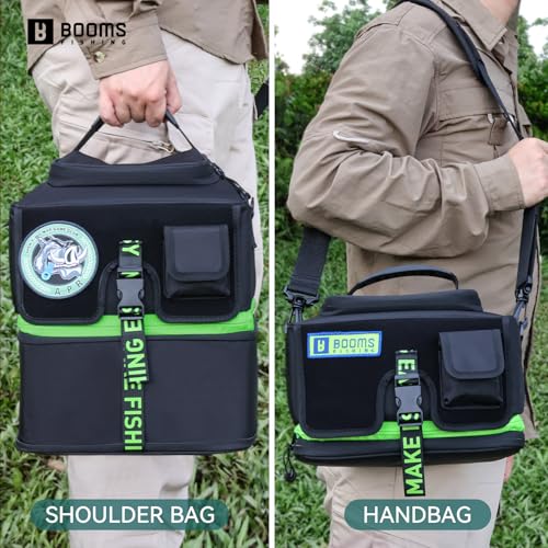 Booms Fishing Expandable Reel Bag - Double Layer Hidden Storage Case for 8 Reels - Protective Compartment, DIY Space for Tackle and Equipment - RC4 Cover