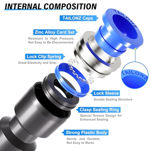TAILONZ PNEUMATIC 30 pcs Straight Push Connectors Plastic Quick Release Connectors Air Line Fittings for 1/4 5/16 3/8 Tube (2 Way) - size: 1/4''OD/5/16''OD/3/8''OD, style: 30PCS