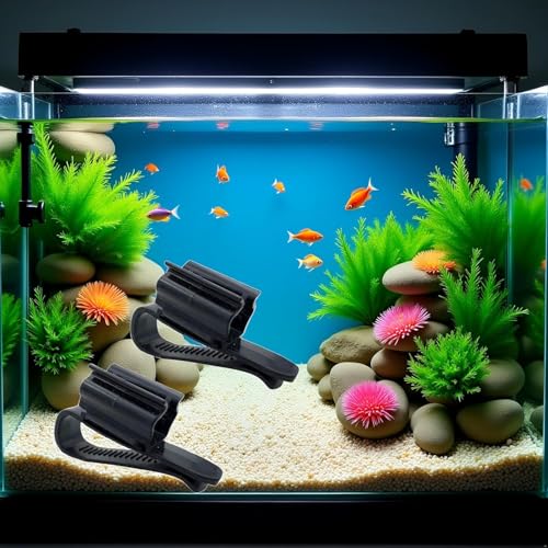4Pcs Fish for Tank Mounting Clip Water Pipe Hose Holder Multifunction Adjustable Clamp for 0.31""-0.62"" Dia Tub Aquarium Tube Holder, Aquarium Air Pump Accessories Aquarium Pumps and Filters (Black)