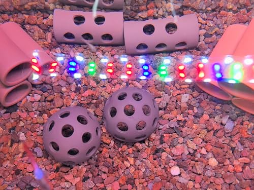 M2cbridge Ceramic Shrimp Dome Hide Shelters Swim Holes Shrimp Habitat Breeding Tube (2PCS Purple Pipe) - color: 2pcs Purple Pipe