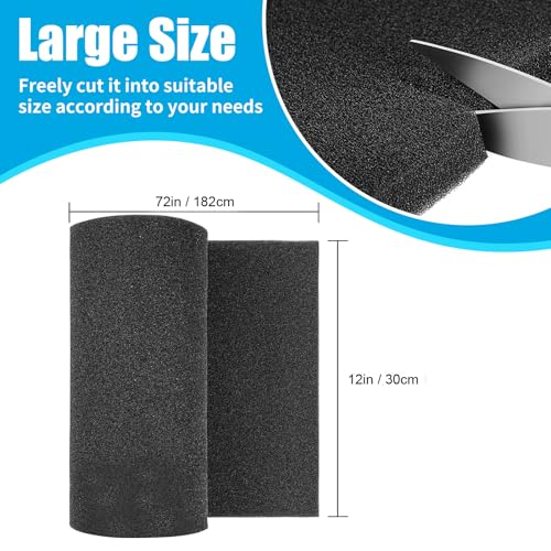 AQUANEAT Aquarium Bio Sponge Filter Media Pad 36" x 12" x 1" / 72" x 12" x 1" Open Cell Foam Sheet Cut-to-Fit for Fish Tank Sump (72" x 12" x 1") - size: 72" x 12" x 1"
