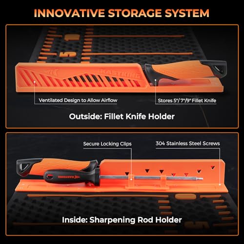 KastKing EZ Fillet Fish Fillet Mat, Anti-slip Texture With 25" Integrated Ruler, Extended Dimensions, Easy to Clean Material, Portable Storage, Fish Cutting Board - style: B:Fish Fillet Mat Set