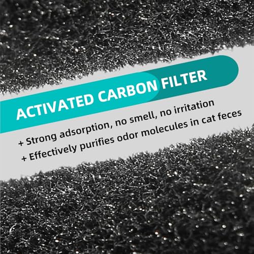 MEDUWEDU 10-Pack 4.5" x 6.5" Carbon Filter Pads for Covered Cat Litter Boxes – Odor Control Replacement Liners for Enclosed Litter Systems - color: Vn Filters