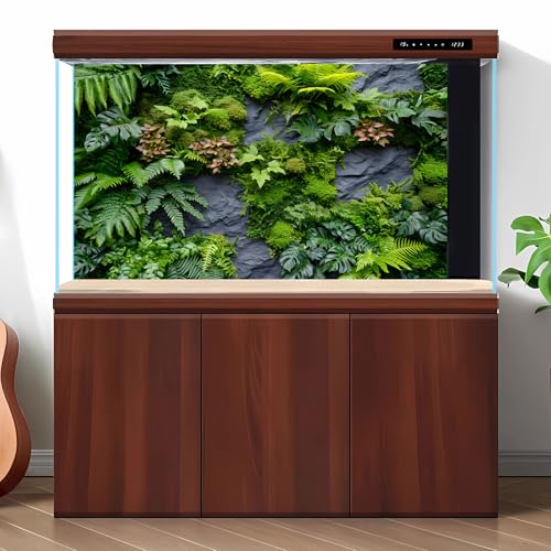 Rock Wall Aquarium Background Stabilized Moss Plants Adorning Wall Fish Tank Background Lush Green Moss Fern Reptile Tank Background Rock Wall Reptile Tank Background Moss Tank Background 24x12in - color: Grey_Green, size: 24(W)x12(H)inches/ 60(W)*30cm(H)