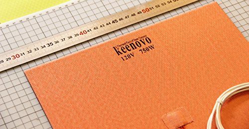 300 X 300mm (Approx. 12" X 12") 120V 750W, KEENOVO Universal Flexible Silicone Heater Mat/Pad, 3D Printer Heated Bed Heating Element
