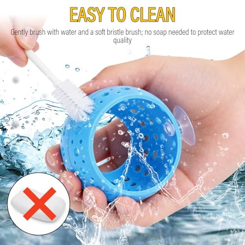 Ejoyous Aquarium Fish Hideout, Plastic Fishtank Tunnel Cave with Powerful Suction Cups, Easy Cleaning Fishtank Tunnel Ornament for Small Fish Shrimp Guppies Freshwater Saltwater (2PCS)