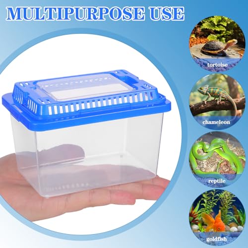 SEWACC Turtle Carrier Fish Tank with Lid Portable Turtle Aquarium Carrying Tank Clear Plastic Storage Box for Home Use