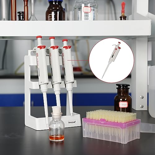 stonylab Single Channel Pipettor Controller, Adjustable Variable Volume Micropipette Pipette Pipet with Tip Cone for Laboratory Research, 0.5-10 µL - size: 0.5-10 ul