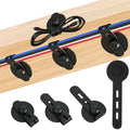 12Pcs Silicone Cable Straps, Self Adhesive Cable Management Under Desk, Reusable Cable Clip, Wire Organizers for Cords, Cord Holder for Home, Kitchen, Office, Bedroom, Car (Black)