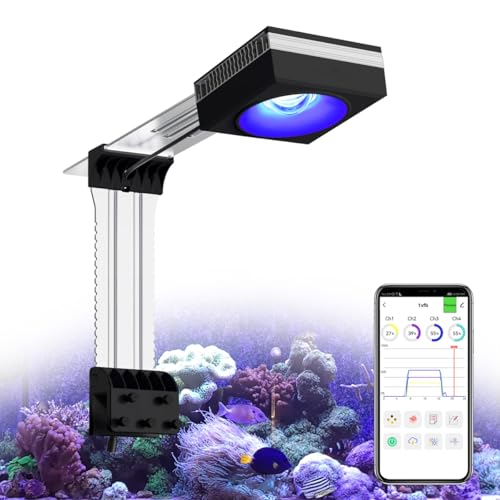RL90 Aquarium Light LED Fish Tank Lights for 60CM 24 inch Saltwater SPS/LPS Growth Coral Light Reef Tank Saltwater Fish Aquarium (RL90 WiFi Light with Hanging Way)