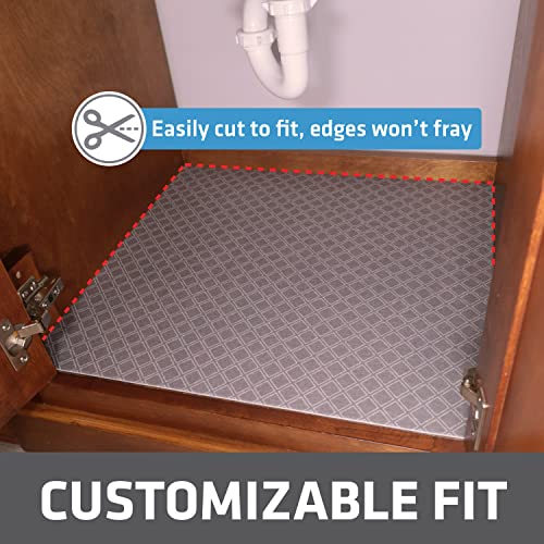 Drymate Premium XL Under Sink Mat, Waterproof Cabinet Protection Mats for Kitchen & Bathroom, Absorbent Shelf Liners, Slip-Resistant, Non-Adhesive, Machine Washable (USA Made)(24”x59”)(Taupe) - color: Taupe Diamond Squares, size: 24"W x 59"L