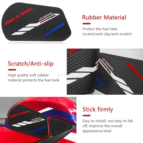 For 2026 2025 CBR 600 RR Tank Pad 2020-2026 Motorcycle Accessories CBR600RR Fuel Tank Pad Non-slip Side Fuel Tank Pad Knee Pad Grip Pad 600 - color: CBR 600 RR black