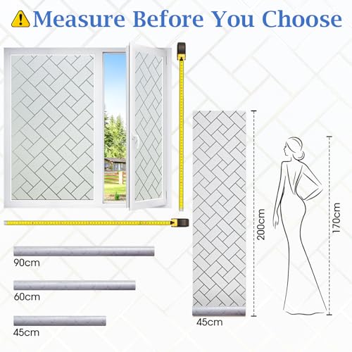 Coavas Frosted Window Privacy Film Static Cling Non-Adhesive for Glass Windows, Heat Control UV Blocking Sun Blocking Anti Glare, Day and Night Bathroom Home Office Cover, 17.5"x78.7" - color: White, size: 17.5 x 78.7 Inch