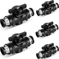 Flutesan 5 Pcs 1/2" x 1/2" OD Push to Connect Pneumatic Ball Valve PVC Air Flow Control Valve Quick Connect Tube Fittings Air Line Hose Fittings - size: 1/2" x 1/2" OD