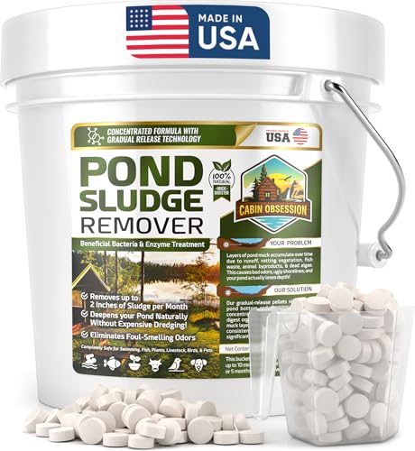 Pond Sludge Remover – 10 Pounds Beneficial Pond Bacteria & Enzyme Treatment - 100% Natural Muck Digester – Safe for All Aquatic Life and Recreation - Made in The USA - size: 20 Scoops