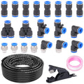 3/8" DOT Air Line with 22 Pcs Quick Connect Air Fittings Kit 50FT 3/8 DOT Air Lines with Push Lock Air Line Fittings Pneumatic Push to Connect Air Hose Fittings - size: 23 PCS-50FT 3/8