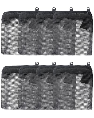 Pawfly 8 Pack Aquarium Filter Media Bags, Fish Tank Fine Mesh Bag with Plastic Zipper Aquarium Reusable Mesh Bag for Activated Carbon, Bio Filter Balls, Filter Stones (3" x 4") - size: 4" x 3.5"