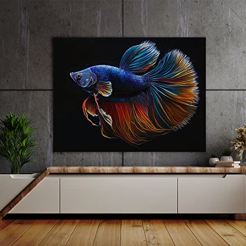 Sense Canvas Betta Fish Realistic 1 Canvas Art - Home Decor Wall Art Print Poster Painting Large 40x30 / 0.75"
