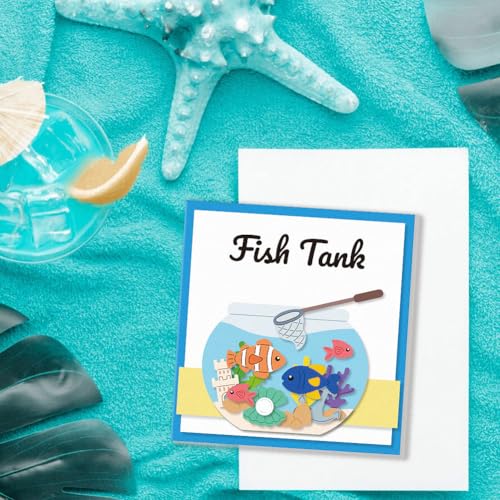 Fish Tank Die Cuts, Carbon Steel Die Cuts Cutting Dies Frame Stencils Scrapbooking Embossing Template Dies for Card Making Party Greeting Embossing Invitation Photo Album - style: Fish Tank