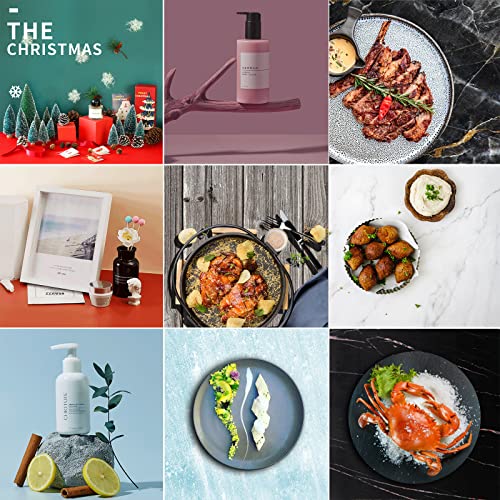 9PCS 18Patterns Big 24x24IN Product Photography Background Boards, Waterproof Reusable Photo Backdrop Props for Food Jewelry Cosmetics (Orange Red Blue) - color: Orange Red Blue