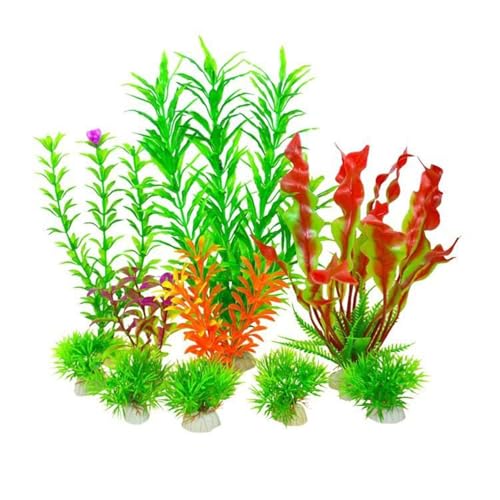 10Pcs Aquarium Plants, Fish Tank Accessories Artificial Aquatic Plants, Artificial Fish Tank Plastic Plants Decorations, Aquarium Decor