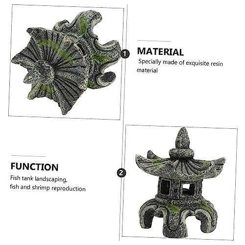 FOMIYES 1pc Gazebo Shrimp House Zen Garden Accessory Desktop Decor Aquarium Breeding Cave Shrimp Hide Cave Meditation Decoration Betta Fish Tank Terrarium Plant Decor Resin Japan Miniature