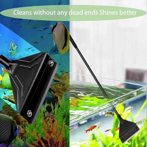 GZTFPQ Algae Scraper for Glass Aquariums, Fish Tank Cleaner, Fish Tank Accessories Aquarium Algae Scrapers with 5 Stainless Steel Blades One hexagonal screwdriver, black点击并应用