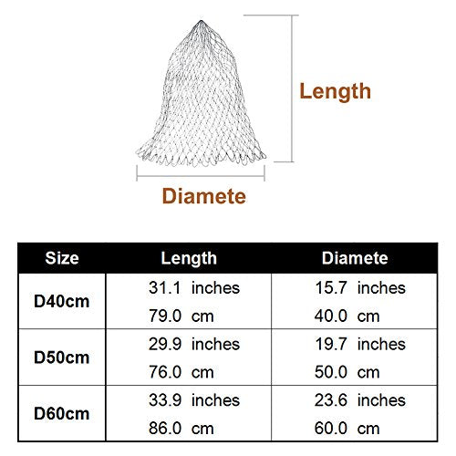 Fishing Net, Standard Nylon Replacement Net Bag, Fishing Landing Mesh Net, Rhombus, 7 Sizes