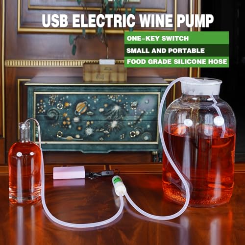 Portable USB Electric Auto siphon Self Priming Pump for Bottling Home brew Wine,Beer and Kombucha, DC 5V Food Grade Water Transfer Pump With 6.5FT hose, 2L/Min No Mess Leak,Low Noise