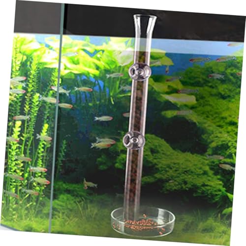 Toyvian Shrimp Feeder Tube with Feeding Dish Aquarium Glass Fish Feeder Tool 30cm Accessory for Shrimp